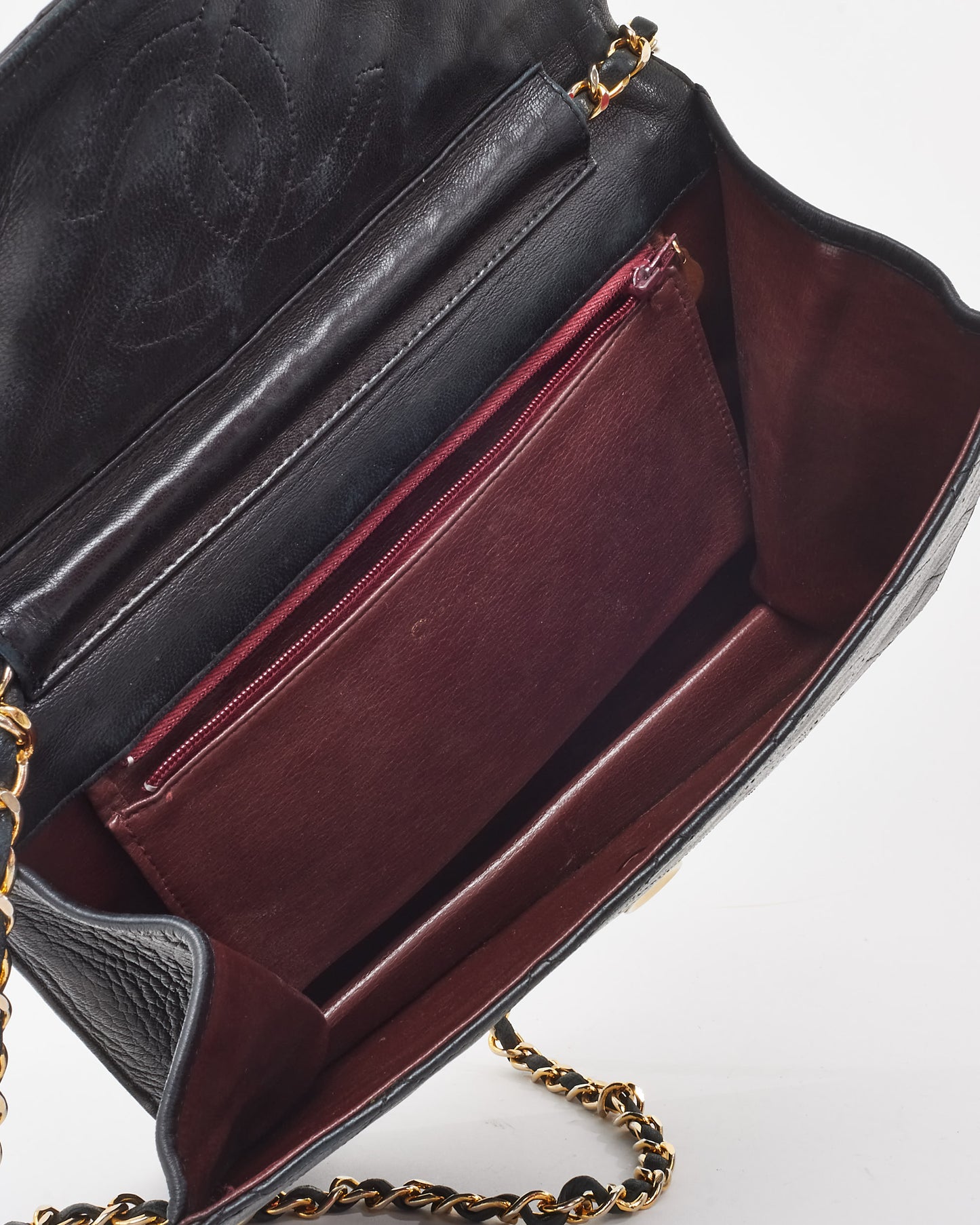 Chanel Vintage Black Quilted Lambskin Leather Single Flap Bag GHW