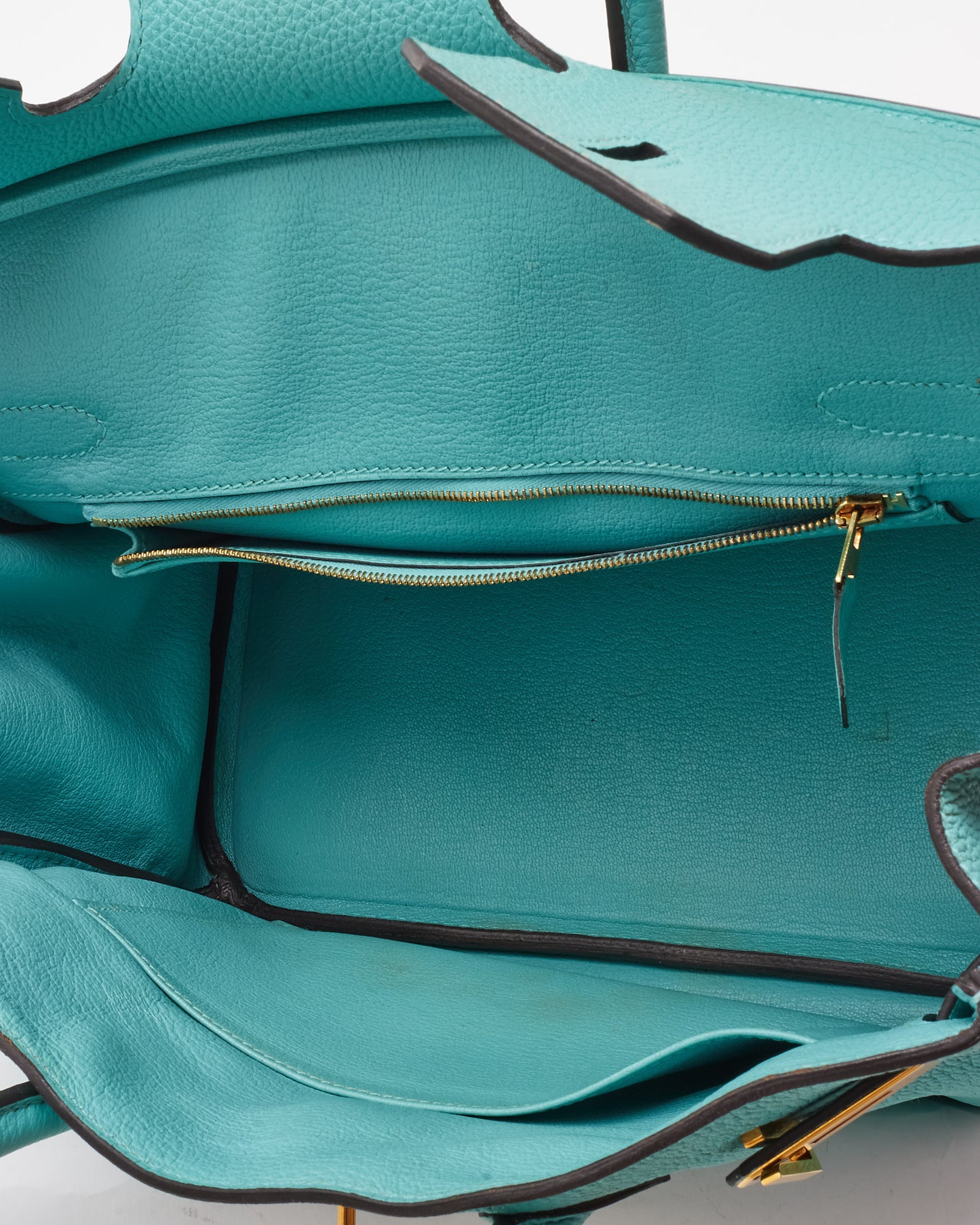 Hermès Blue Atoll Clemence Leather Birkin 30 GHW