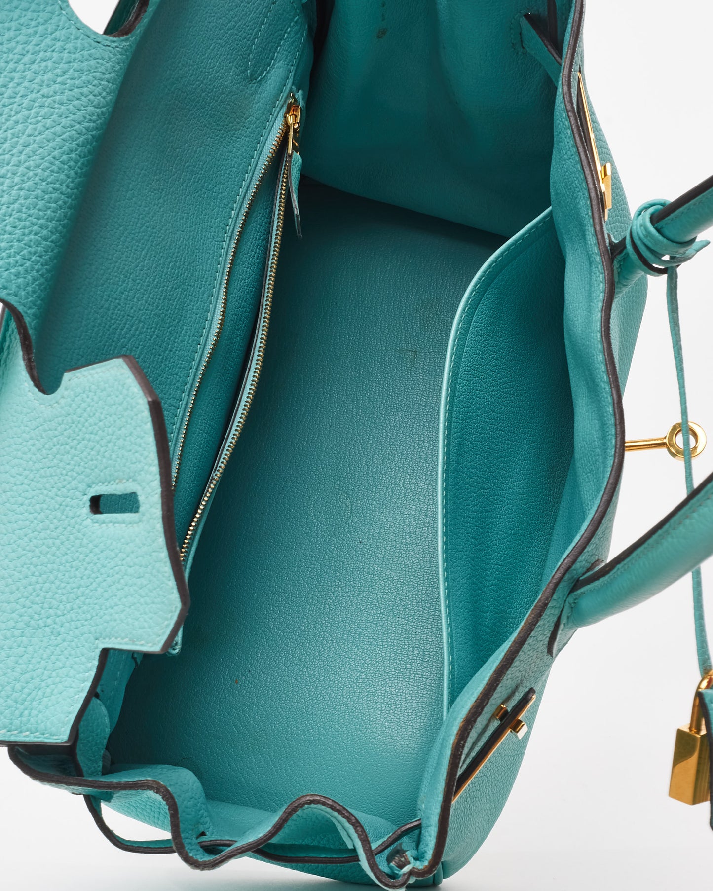 Hermès Blue Atoll Clemence Leather Birkin 30 GHW