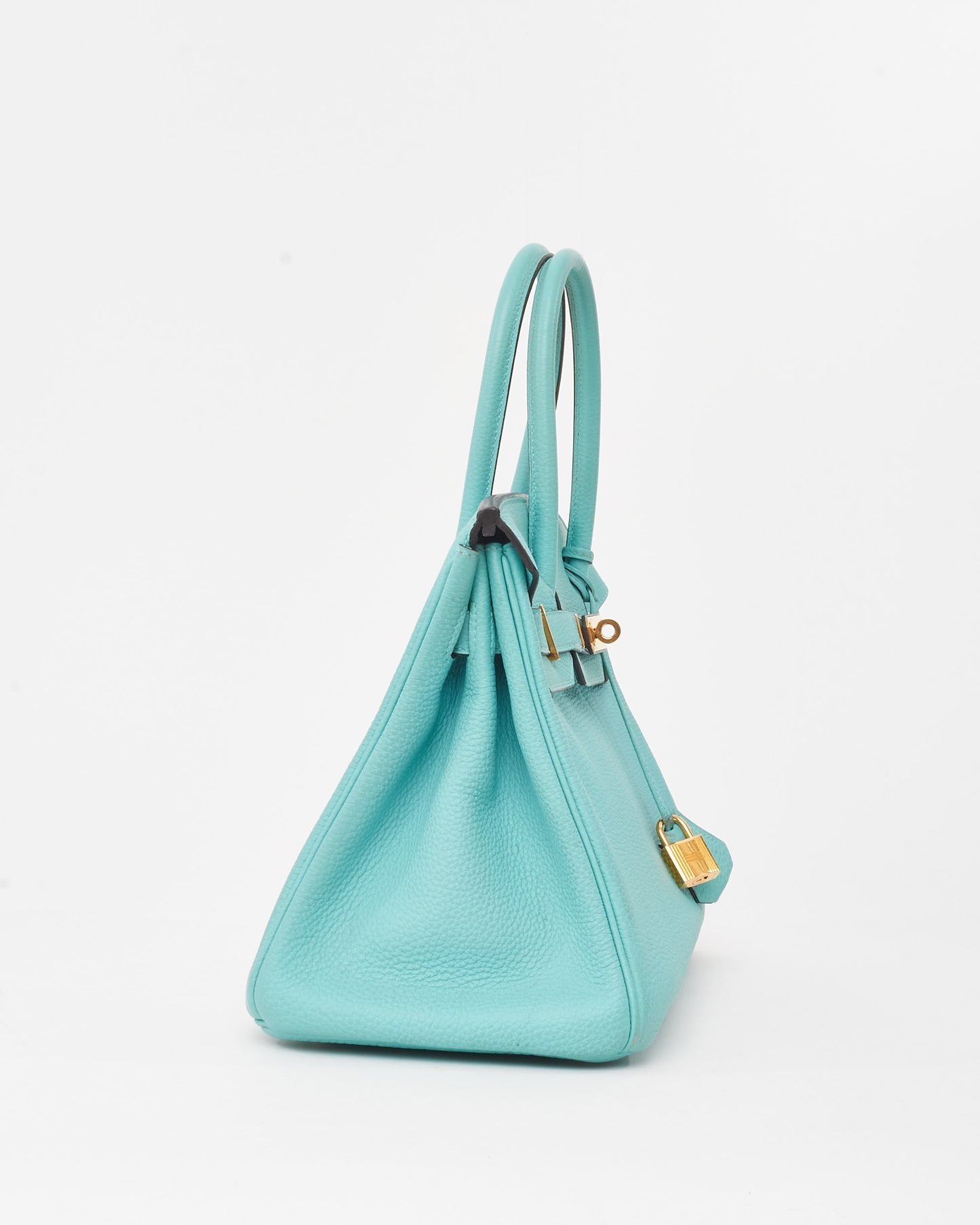 Hermès Blue Atoll Clemence Leather Birkin 30 GHW