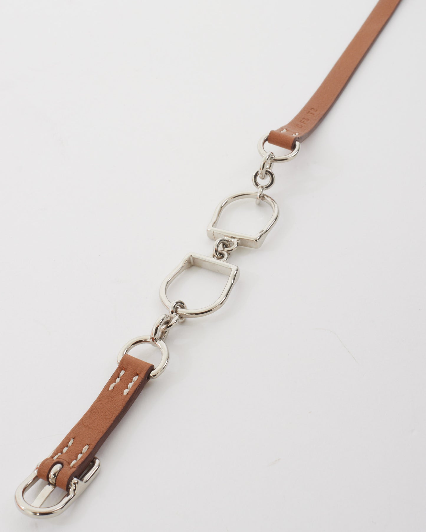 Hermès Brown Leather Etrier Double Tour Bracelet