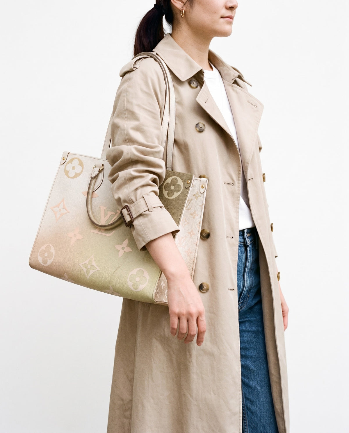 Louis Vuitton Sunset Khaki Monogram Giant Empreinte Leather Onthego MM Bag