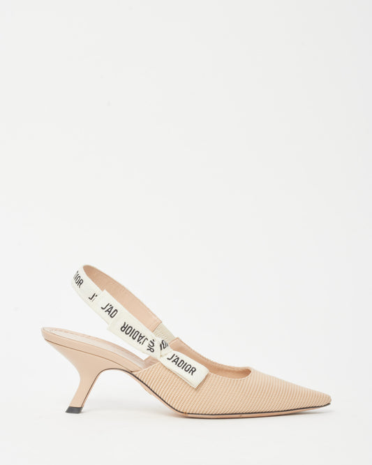 Dior Nude Technical Fabric J'Adior Slingback Pumps - 38.5