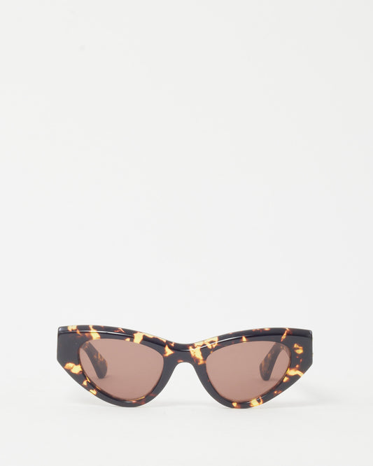 Bottega Veneta Brown Tortoise Acetate BV1142S Cat Eye Sunglasses