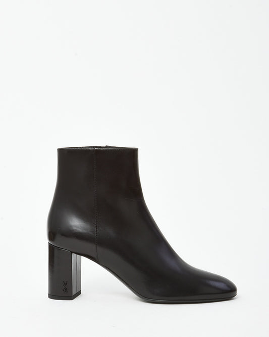 Saint Laurent Black Leather LouLou Ankle Boots - 41