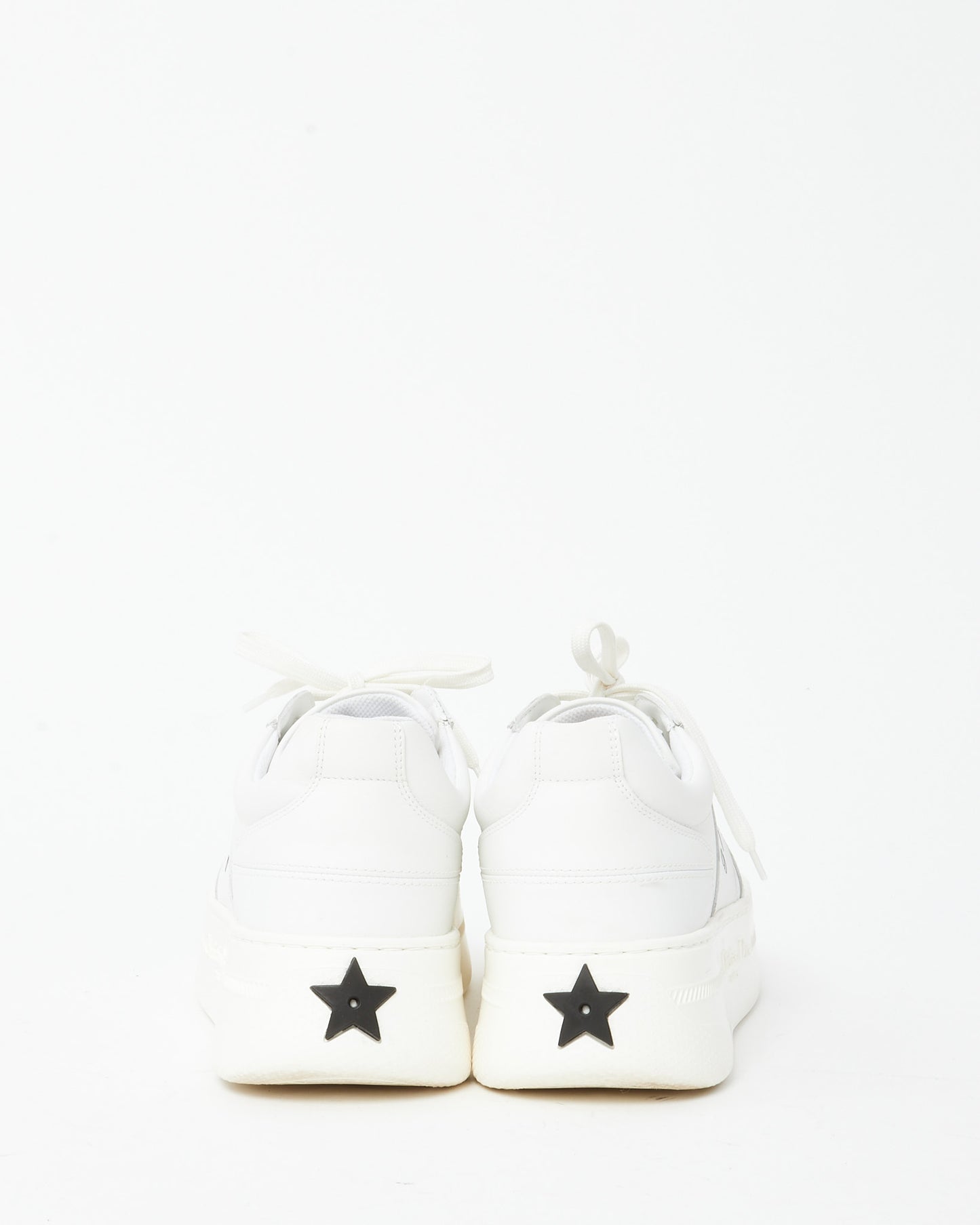 Dior White Calfskin Leather and Beige Suede Dior Star Sneakers - 39