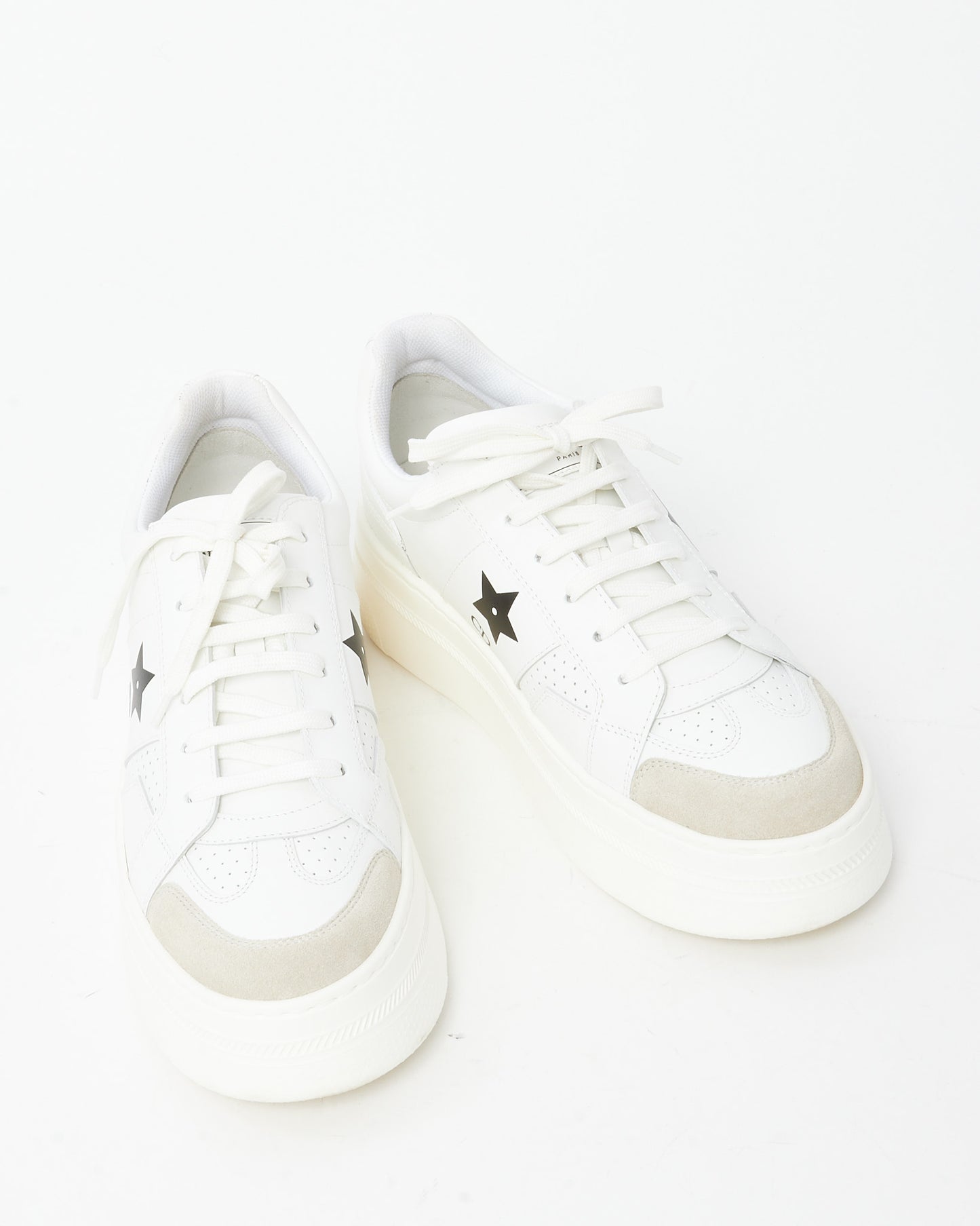 Dior White Calfskin Leather and Beige Suede Dior Star Sneakers - 39