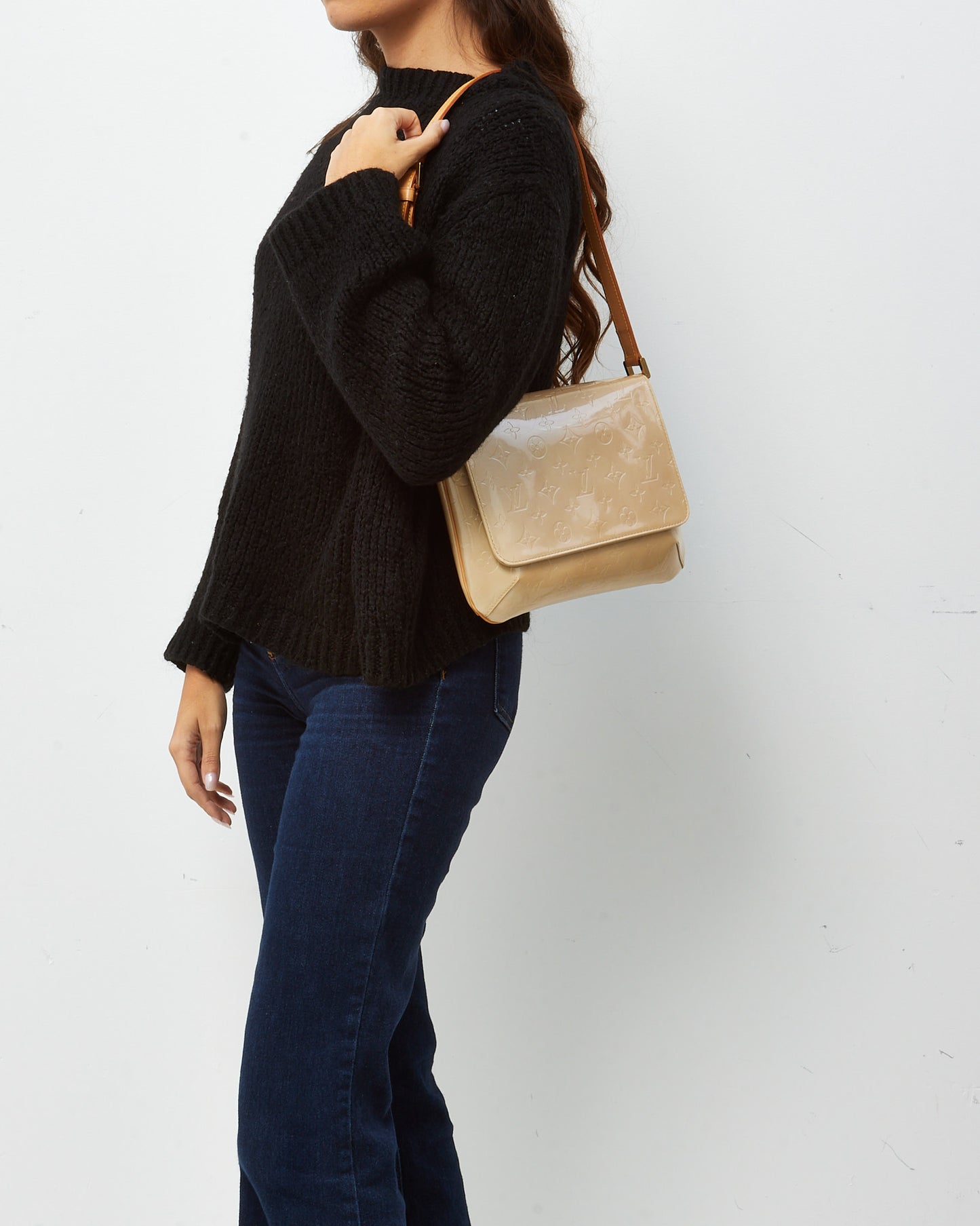 Louis Vuitton Beige Monogram Vernis Patent Leather Thompson Street Shoulder Bag