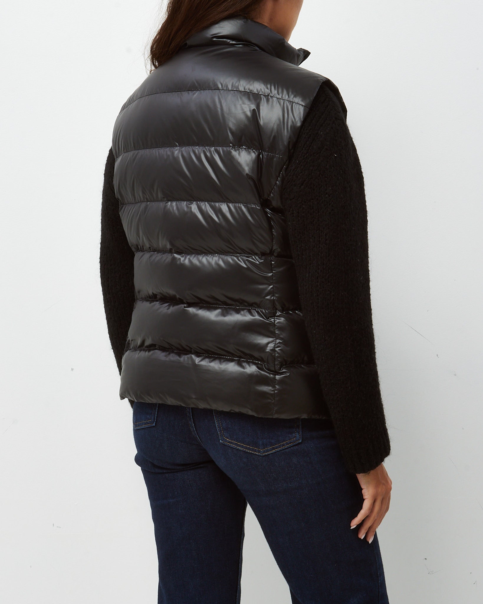 Buy Prada Men's Black Shiny Nylon Padded Logo Puffer Vest - 46 IT