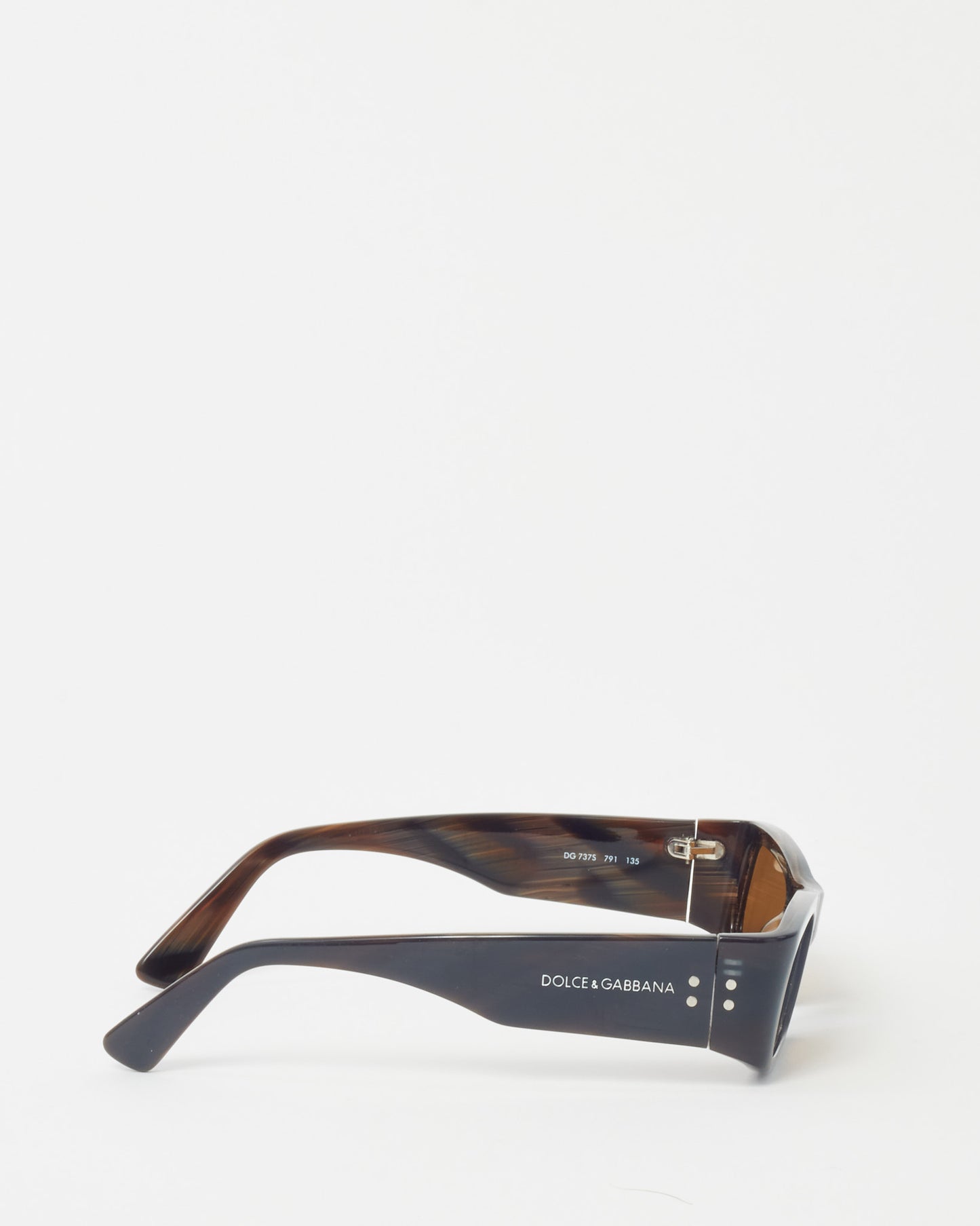 Dolce & Gabbana Blue/Brown Acetate DG 737S Square Sunglasses