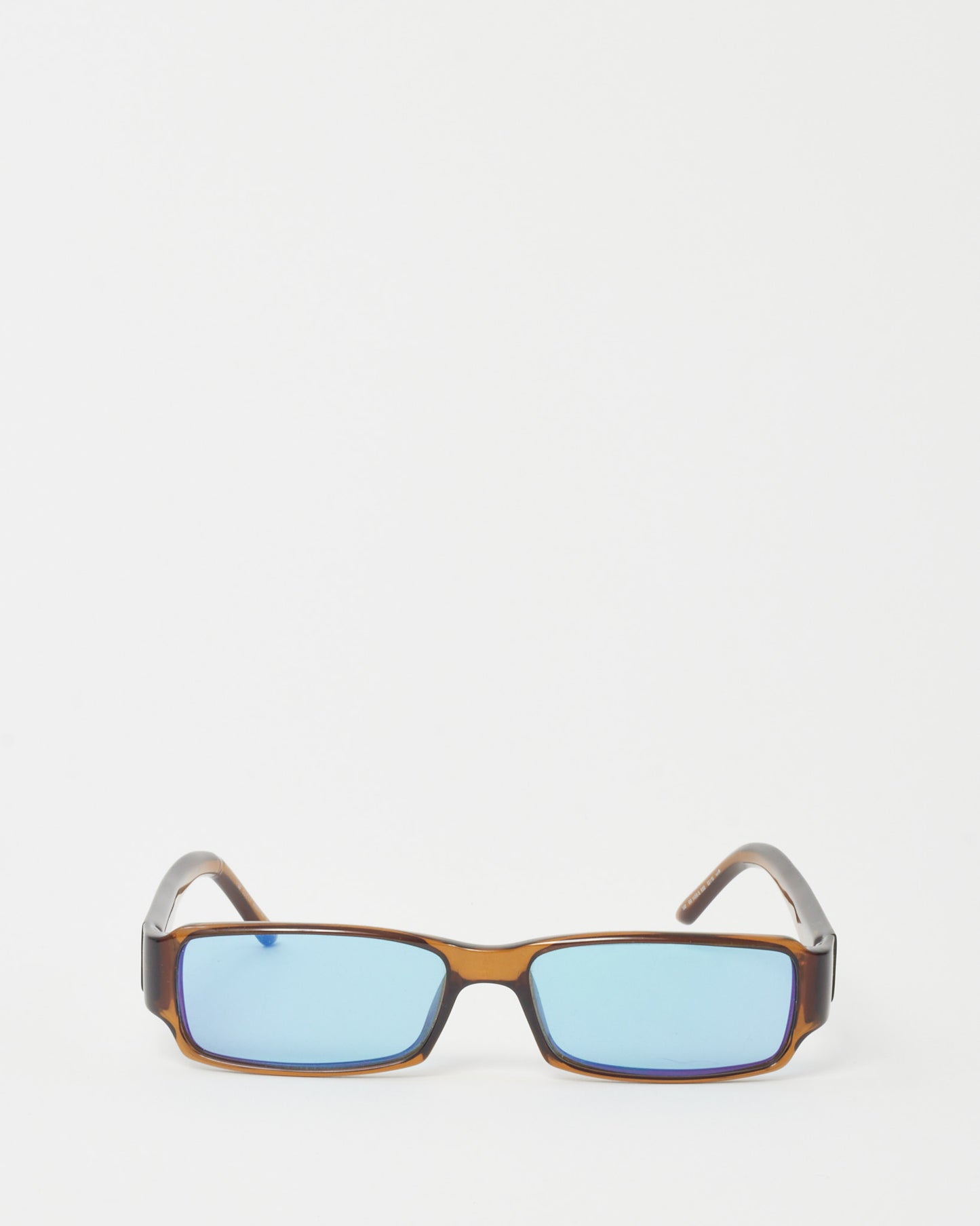 Gucci Vintage Brown Acetate Blue Lens GG 1438/S Square Sunglasses