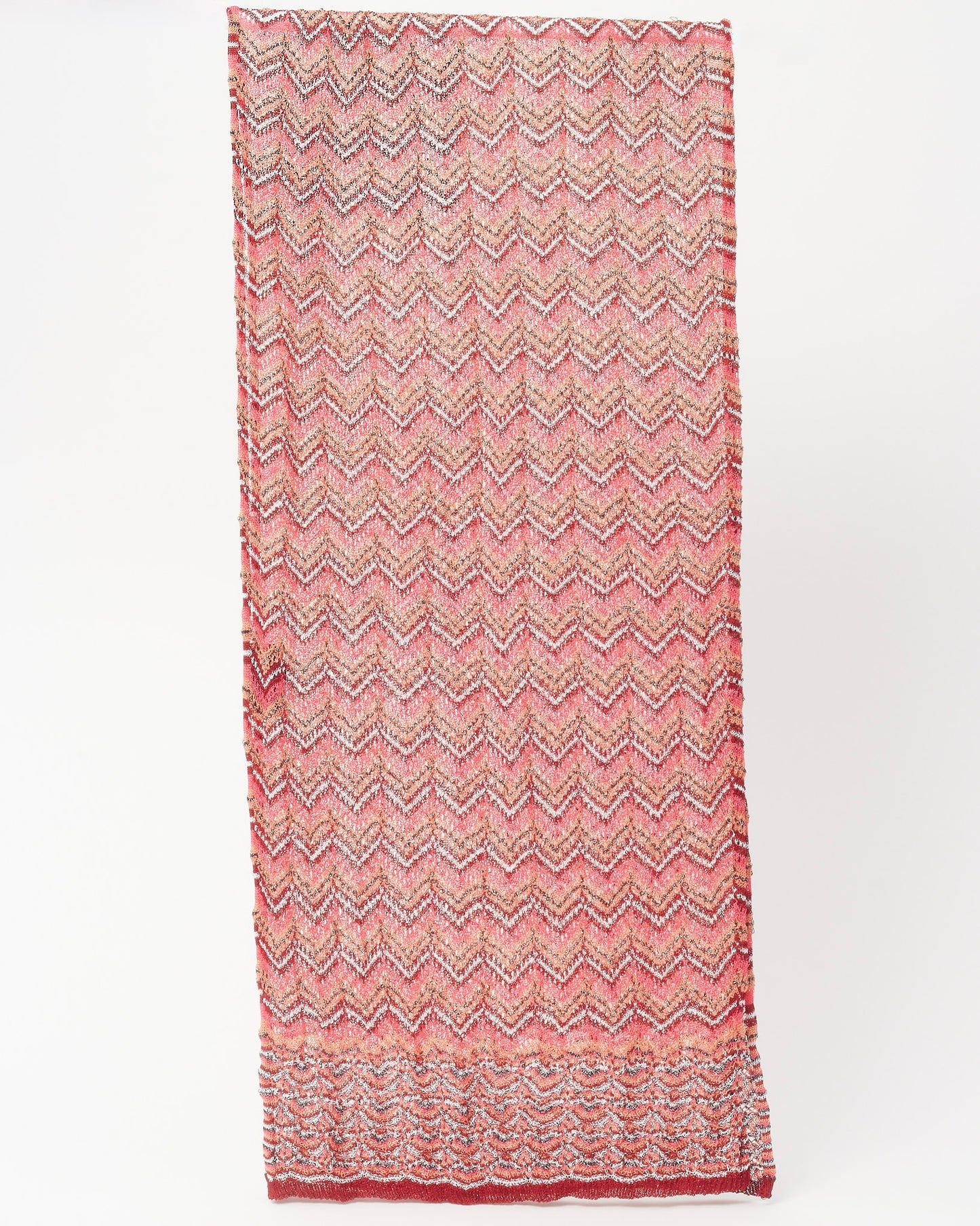 Missoni Red/Pink/Multi Zigzag Viscose Blend Scarf