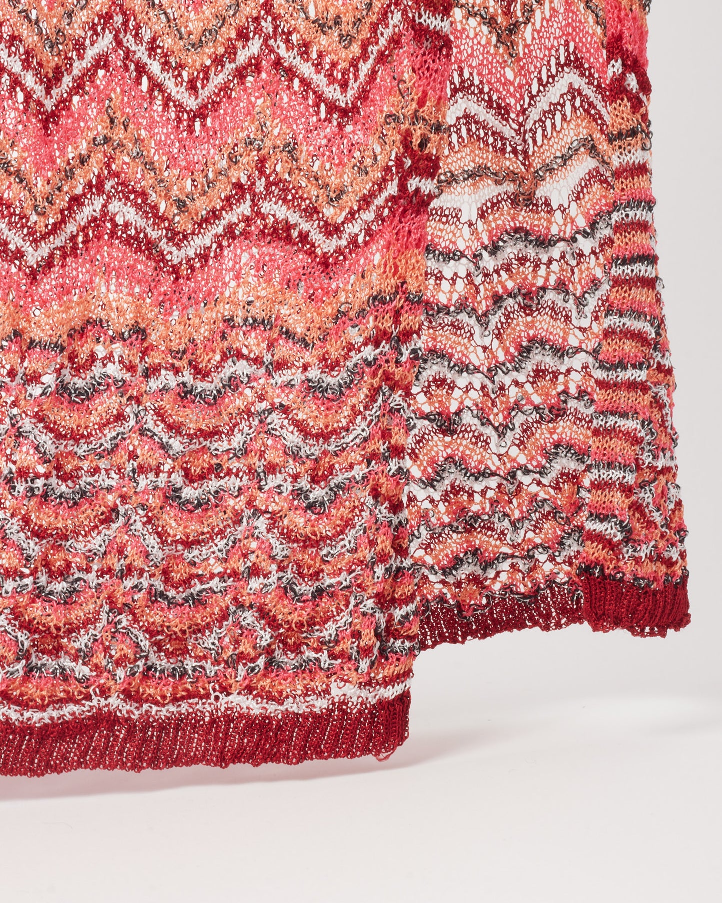 Missoni Red/Pink/Multi Zigzag Viscose Blend Scarf