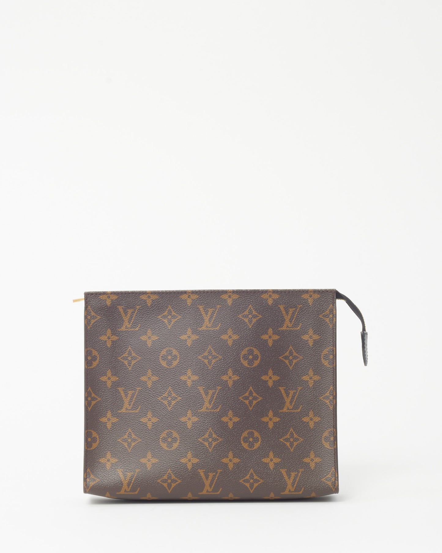 Louis Vuitton Monogram Coated Canvas with Black Leather Toiletry Pouch/Poche Toilette