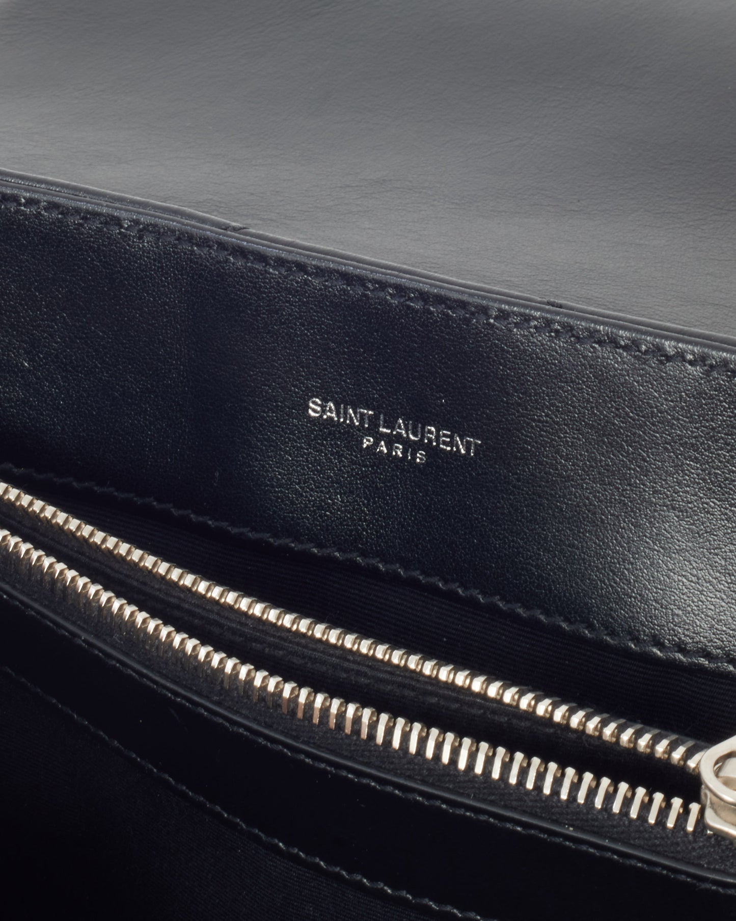 Saint Laurent Black Chevron Leather Medium Loulou Shoulder Bag SHW