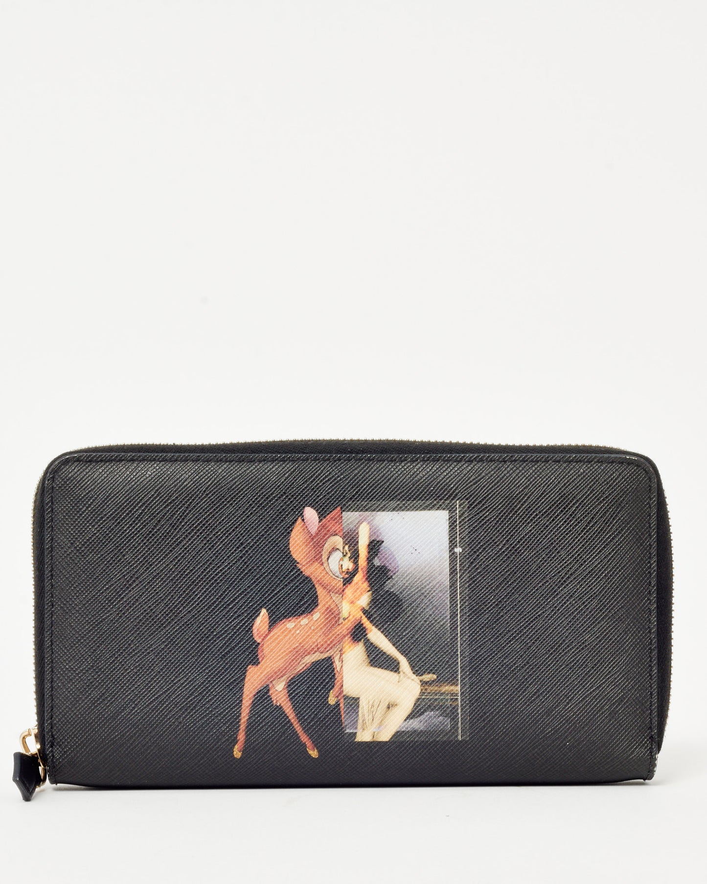 Givenchy Black Coated Canvas Bambi Zippy Wallet