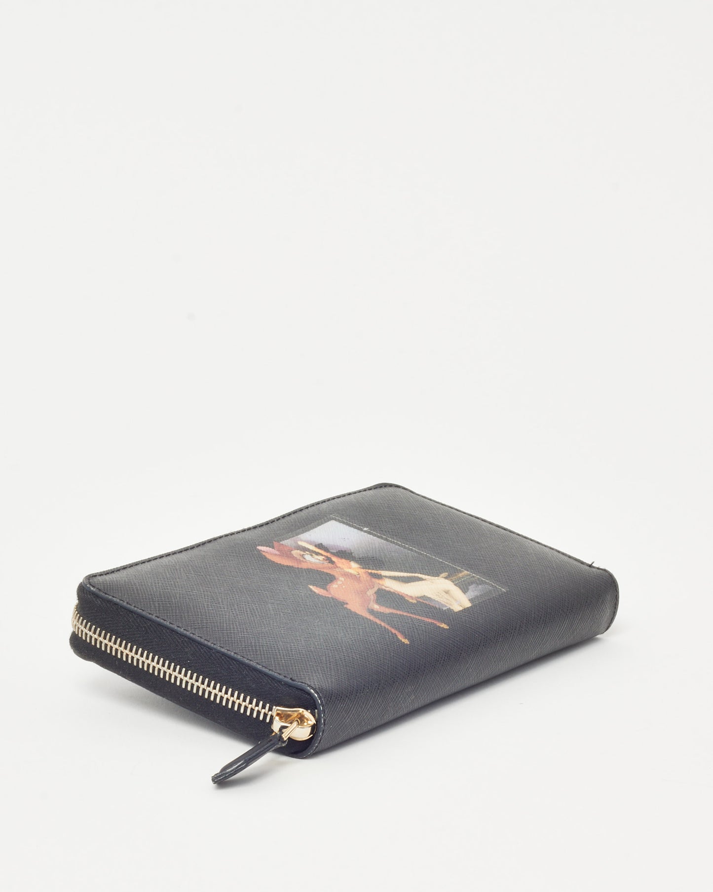 Givenchy Black Coated Canvas Bambi Zippy Wallet