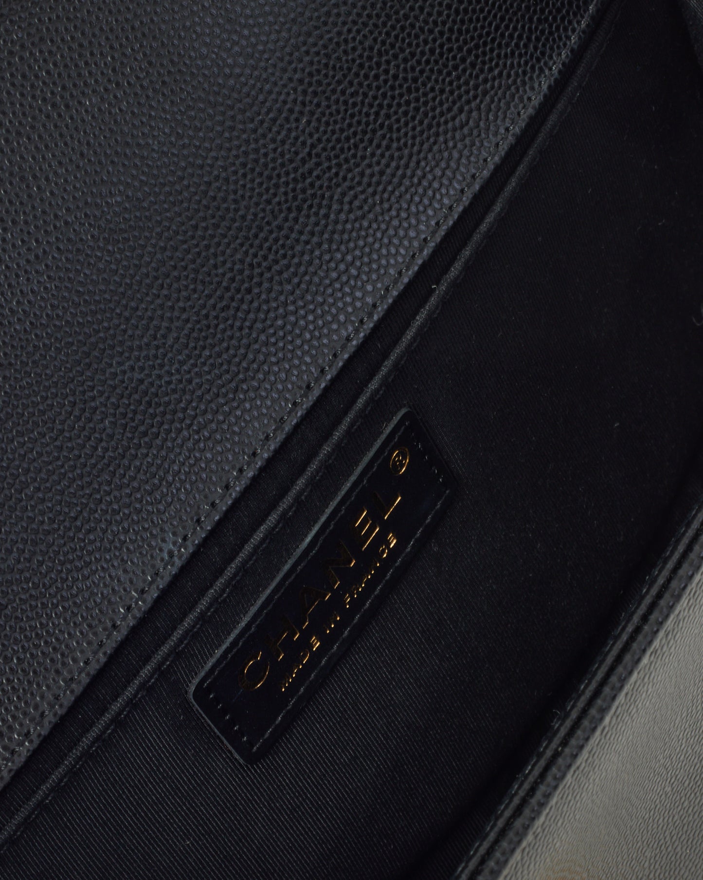 Chanel Black Quilted Caviar Leather Medium Boy Bag GHW