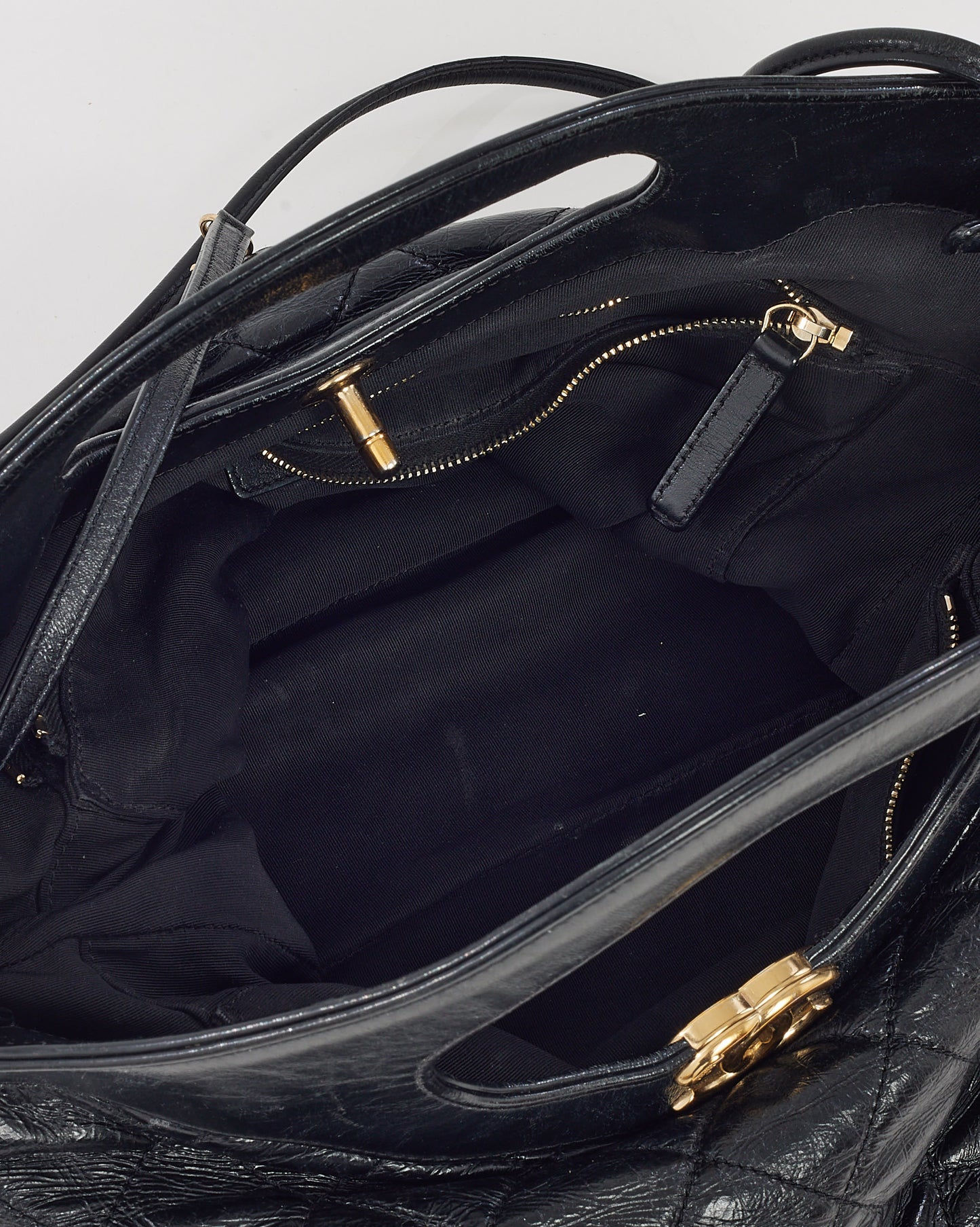 Chanel Black Aged Quilted Calfskin Leather Large Chanel 31 Bag GHW