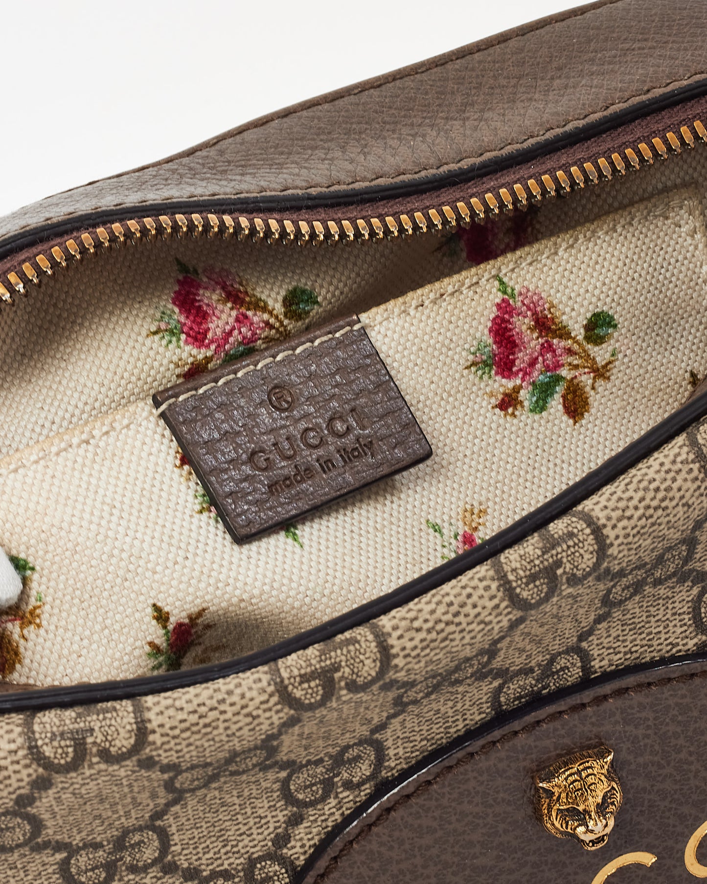 Gucci Beige and Brown GG Supreme Monogram Canvas Neo Vintage Web Camera Bag