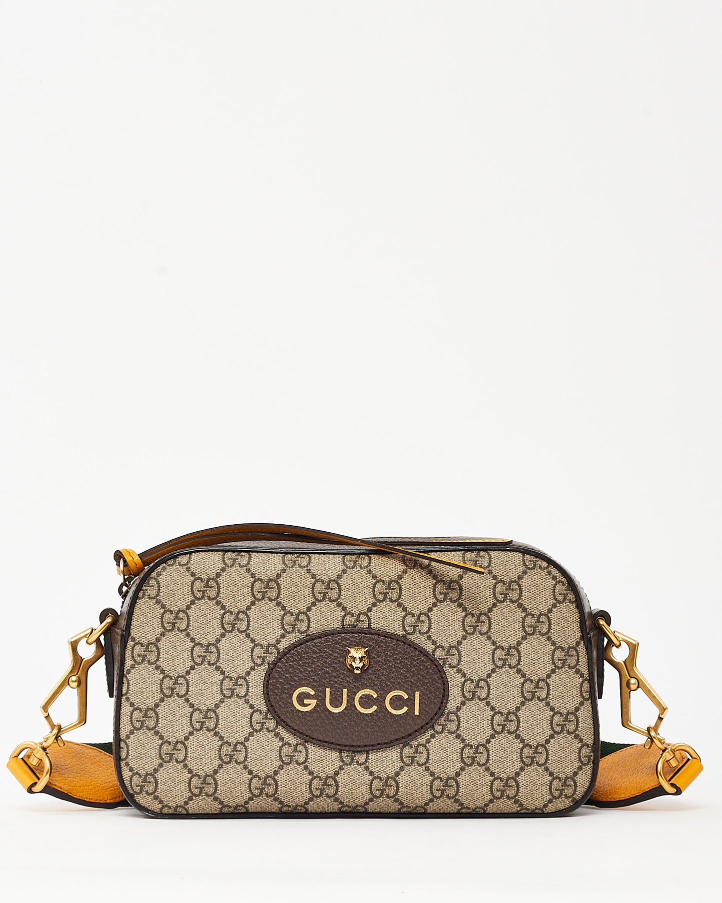 Gucci Beige and Brown GG Supreme Monogram Canvas Neo Vintage Web Camera Bag