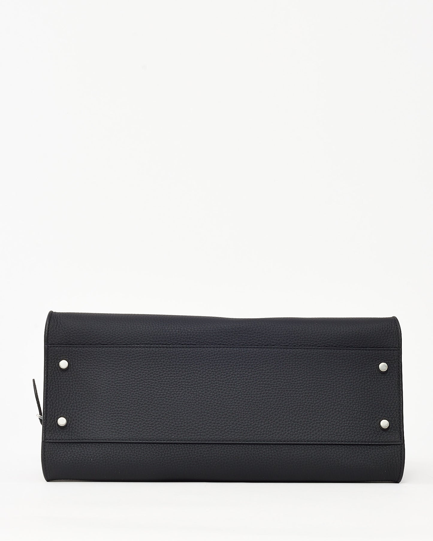 The Row Black Grained Leather Margaux 12 E/W Shoulder Bag