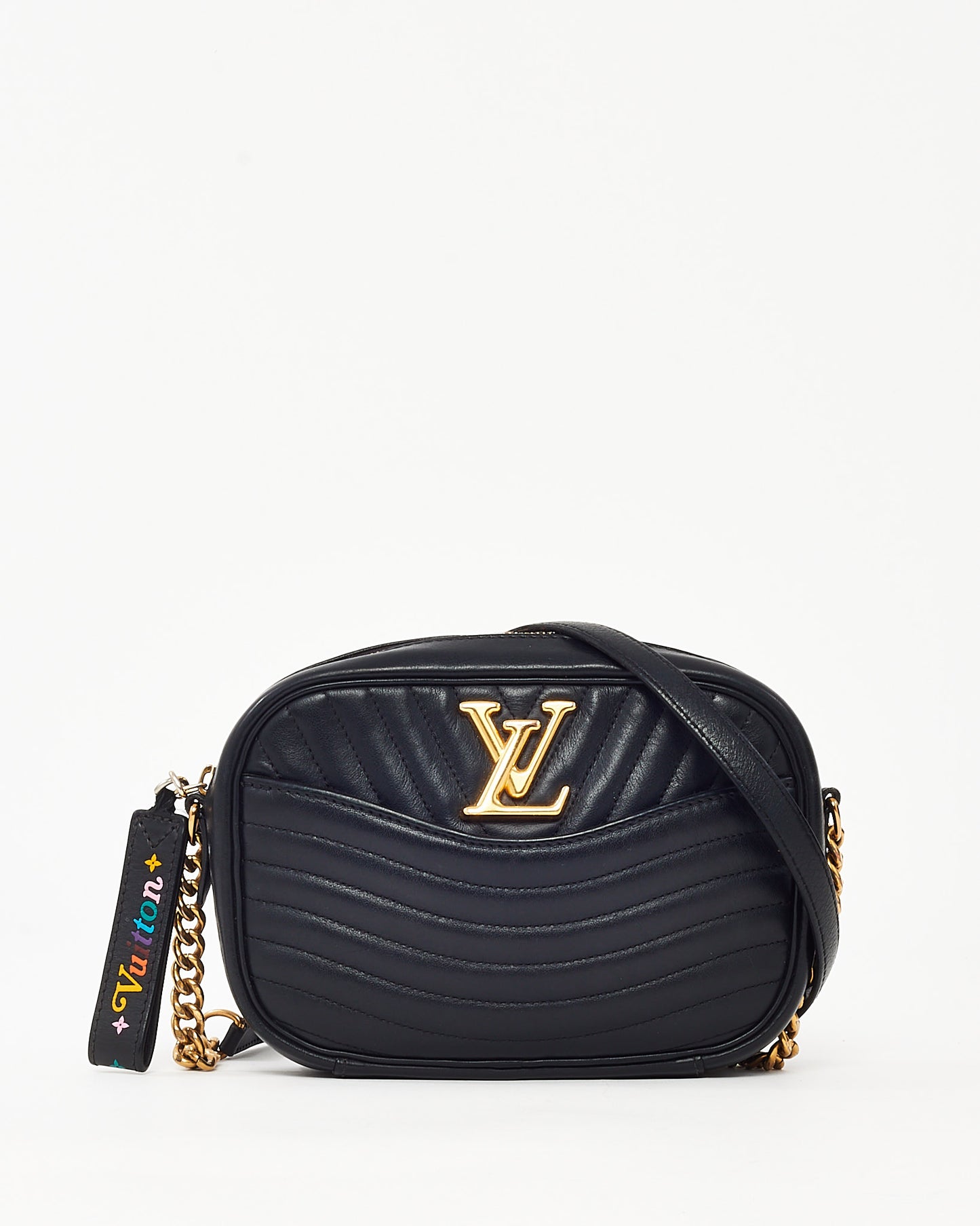 Louis Vuitton Black Calfskin Leather New Wave Camera Crossbody Bag