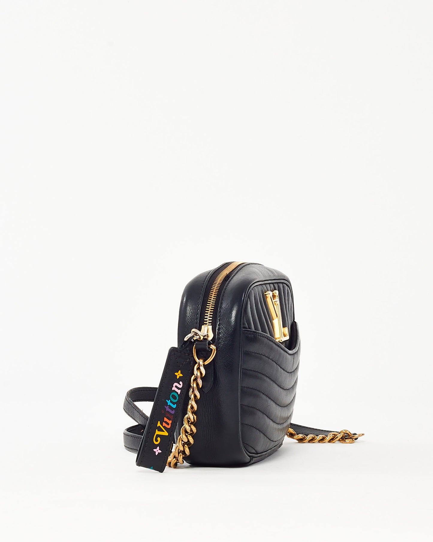 Louis Vuitton Black Calfskin Leather New Wave Camera Crossbody Bag