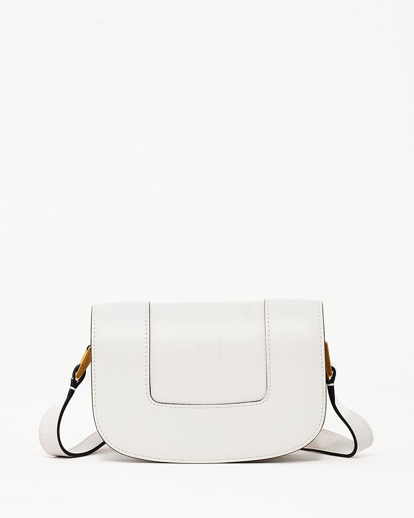 Valentino White Calfskin Leather Small SuperVee Logo Crossbody Bag