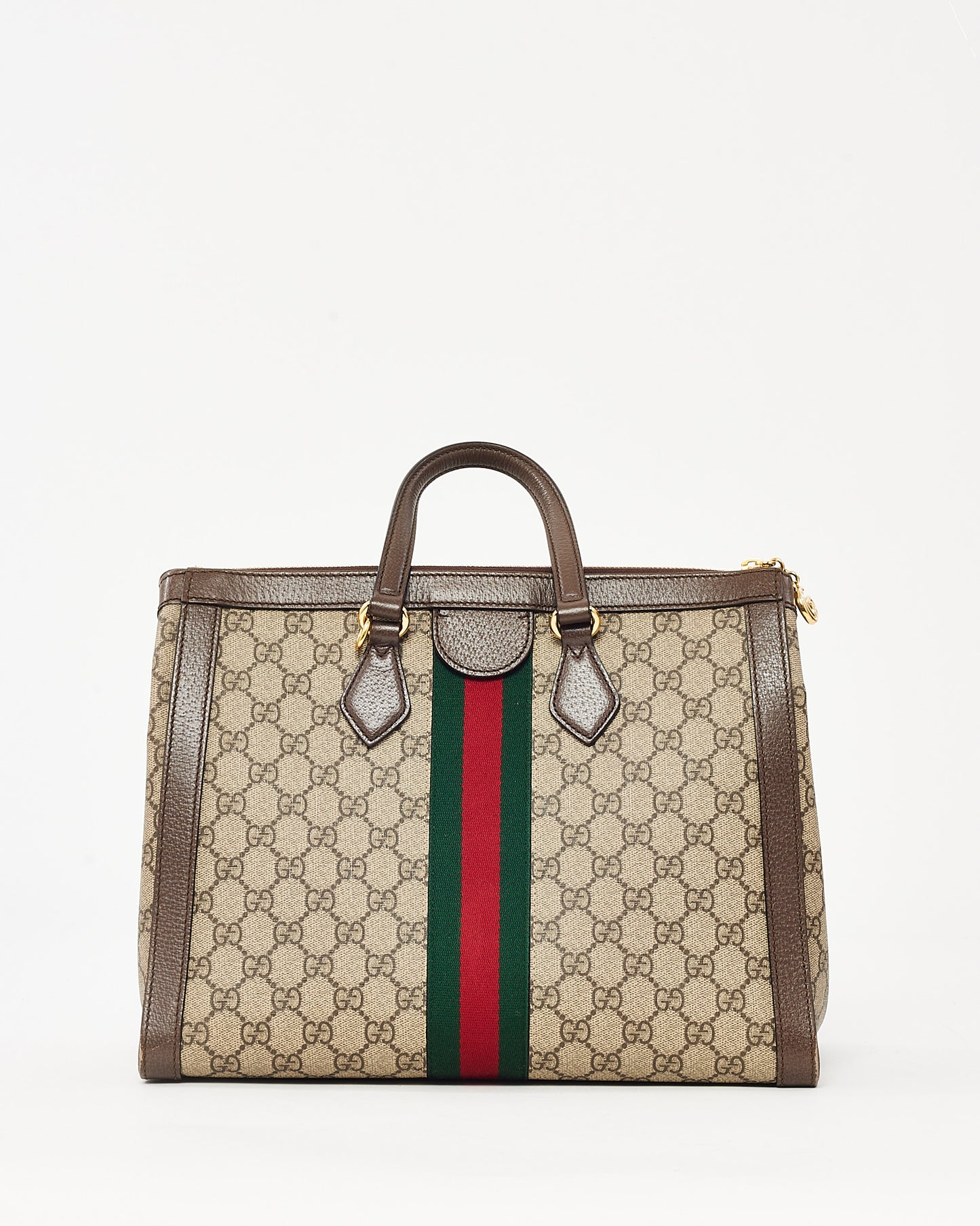 Gucci Brown and Beige Monogram GG Supreme Coated Canvas Medium Ophidia Tote with Strap