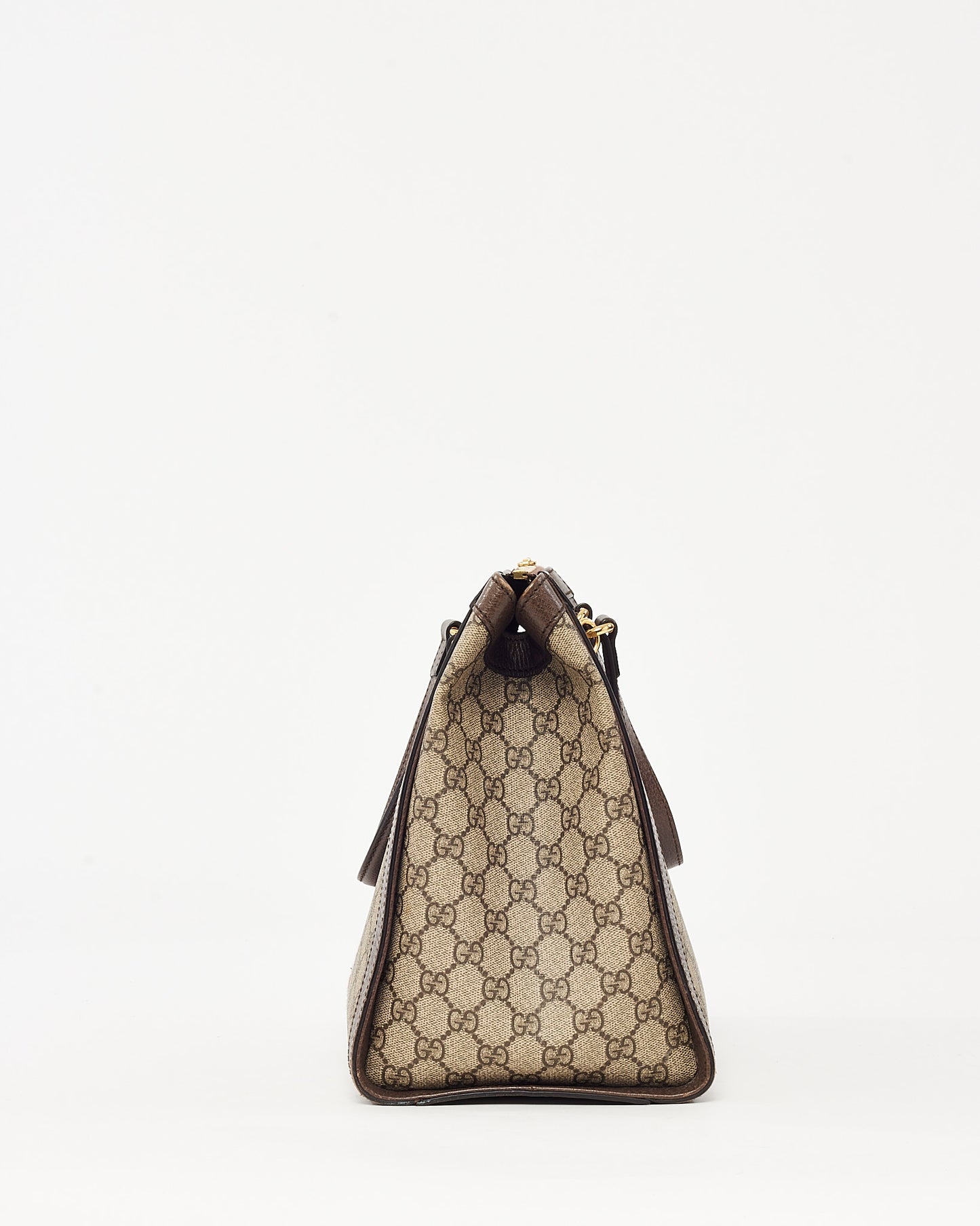 Gucci Brown and Beige Monogram GG Supreme Coated Canvas Medium Ophidia Tote with Strap
