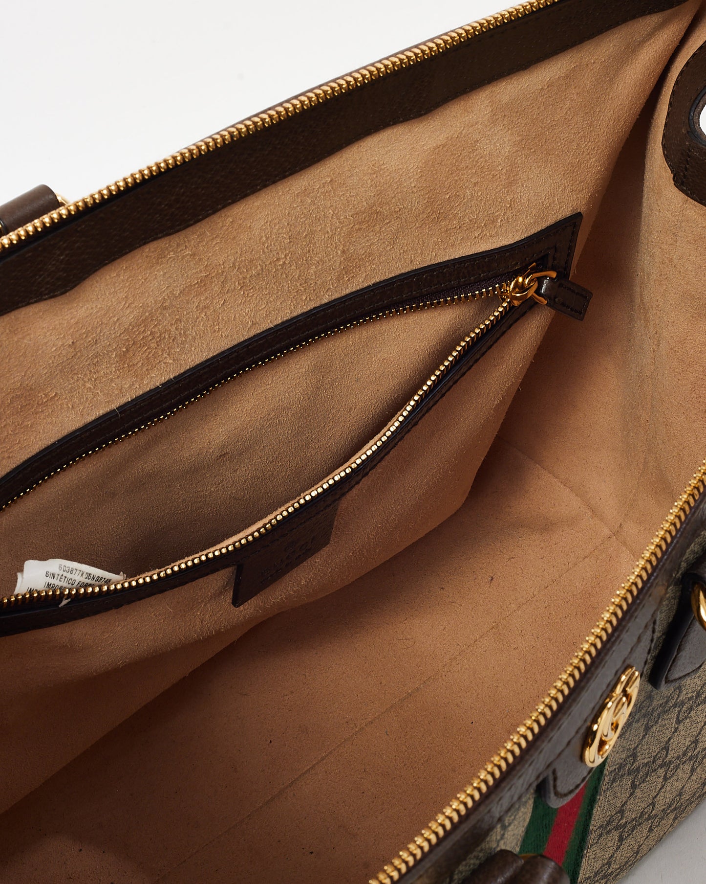 Gucci Brown and Beige Monogram GG Supreme Coated Canvas Medium Ophidia Tote with Strap