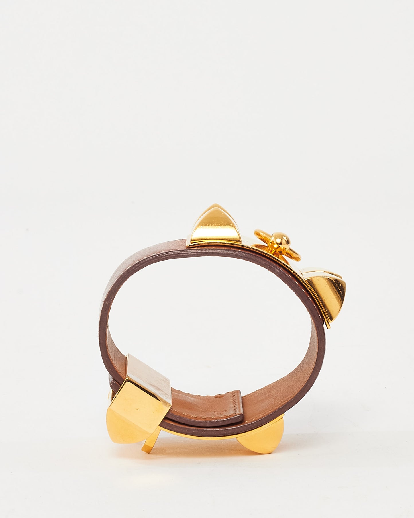Hermès Brown (Gold) Leather GHW CDC Collier de Chien Bracelet - S