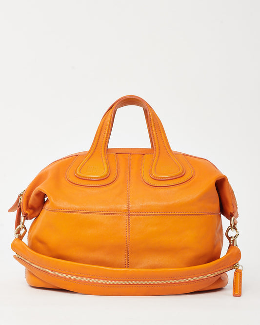 Givenchy Orange Calf Leather Medium Nightingale Bag with Strap
