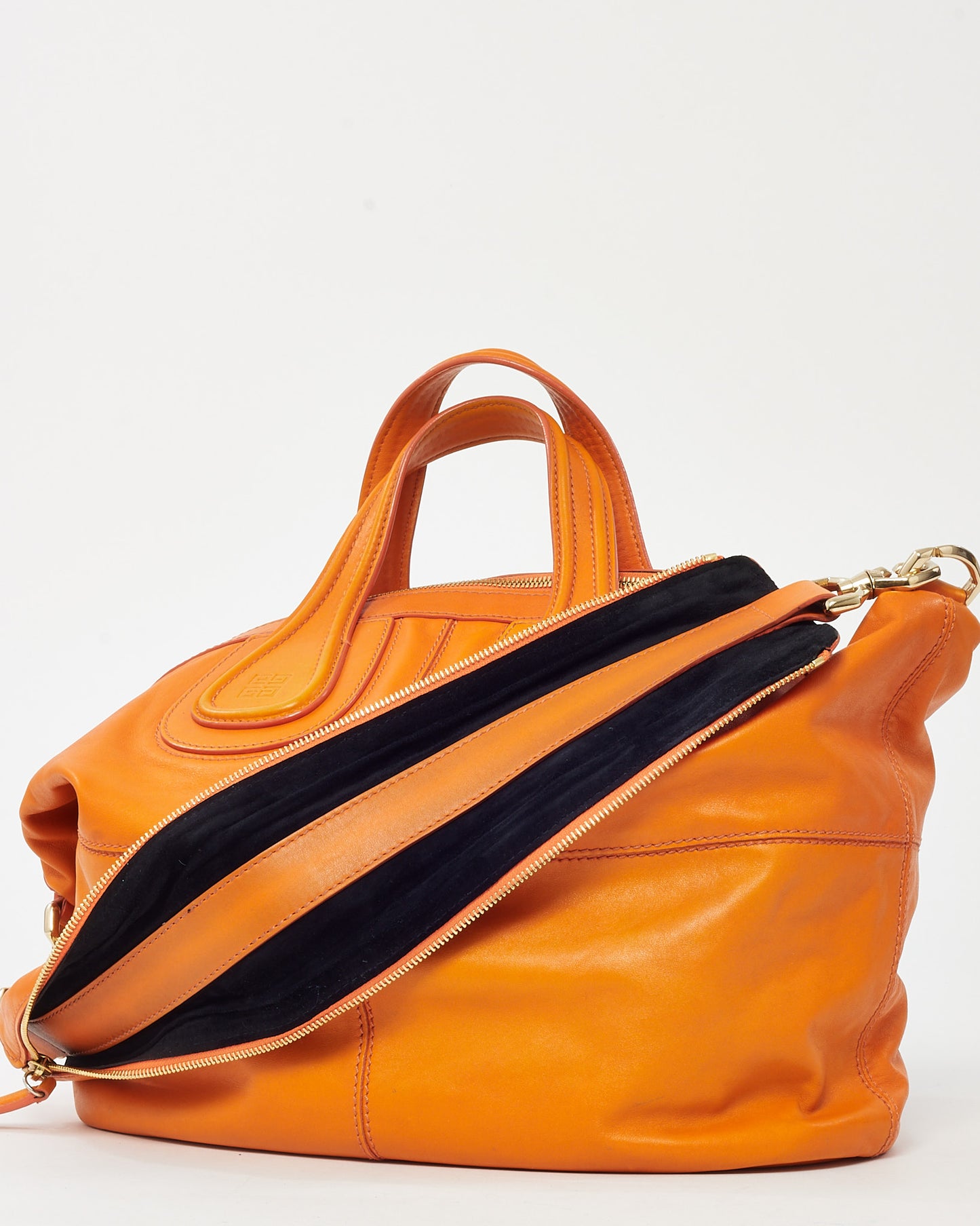 Givenchy Orange Calf Leather Medium Nightingale Bag with Strap