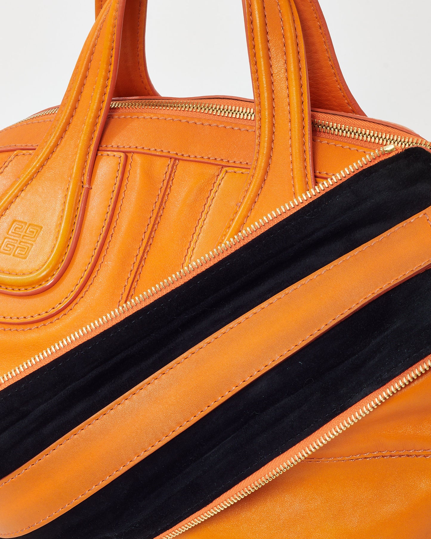 Givenchy Orange Calf Leather Medium Nightingale Bag with Strap