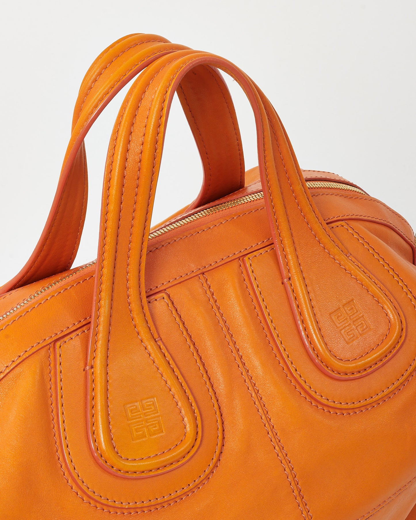Givenchy Orange Calf Leather Medium Nightingale Bag with Strap
