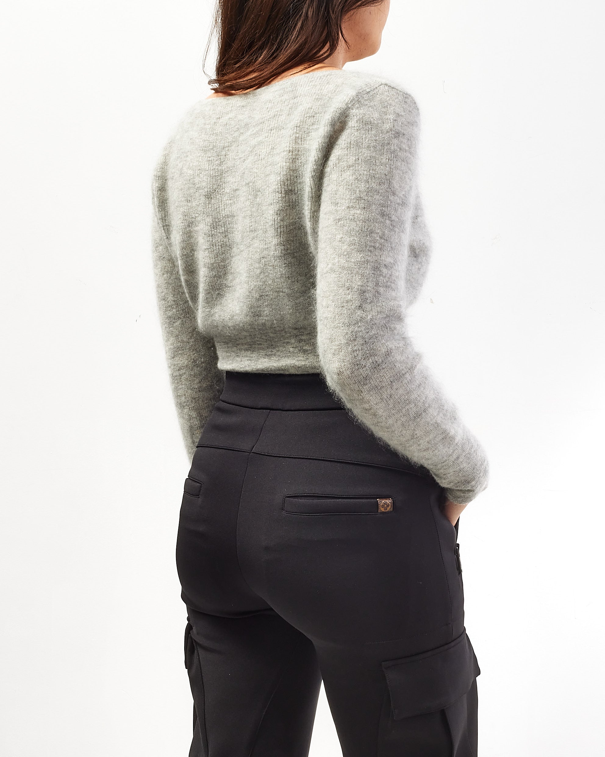 Buy Jacquemus Grey Cropped 'Le Cardigan Alzou' Sweater Buy Jacquemus Grey Cropped 'Le Cardigan Alzou' Sweater