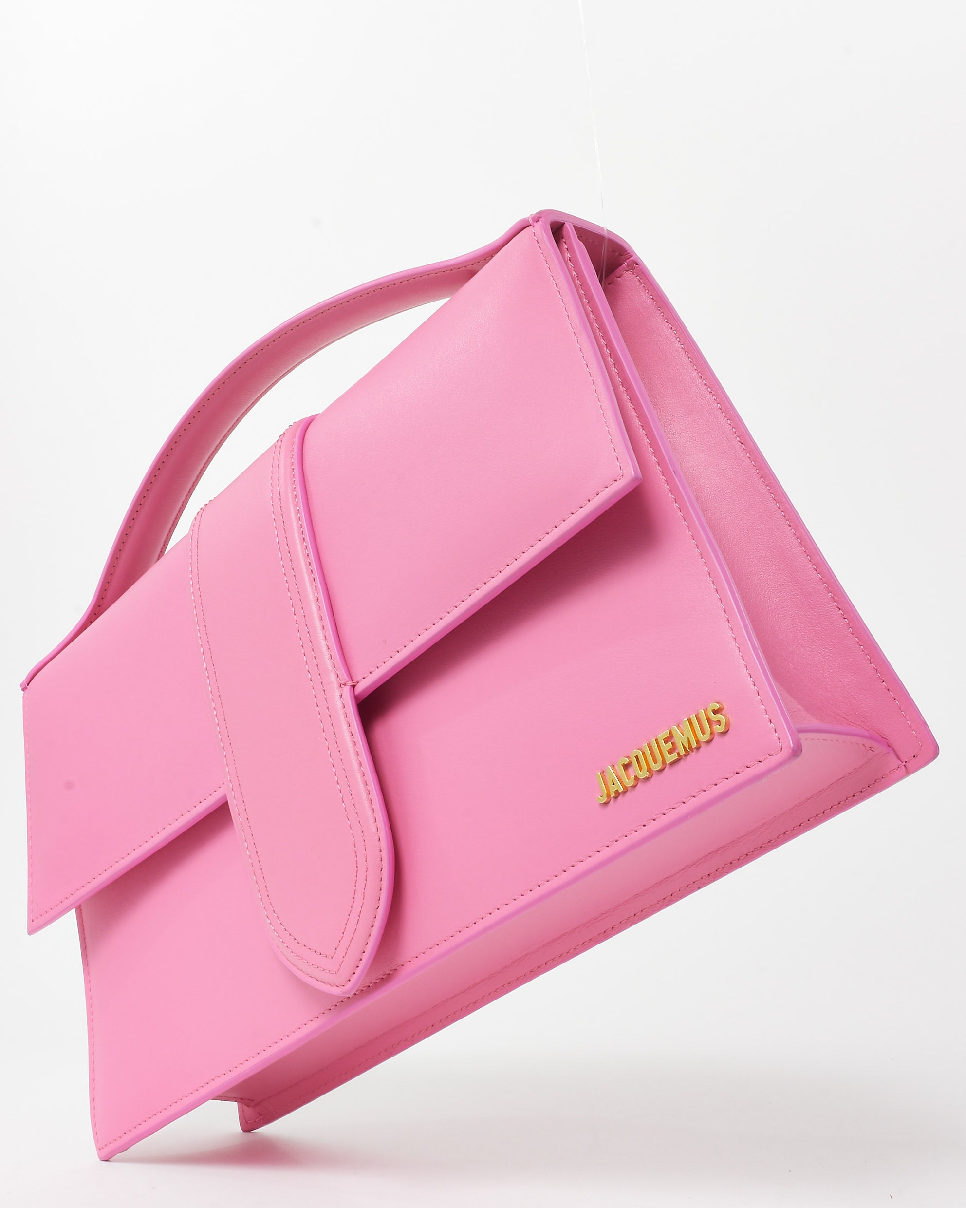 Buy Jacquemus Pink Leather XL Le Bambino Bag with NO STRAP