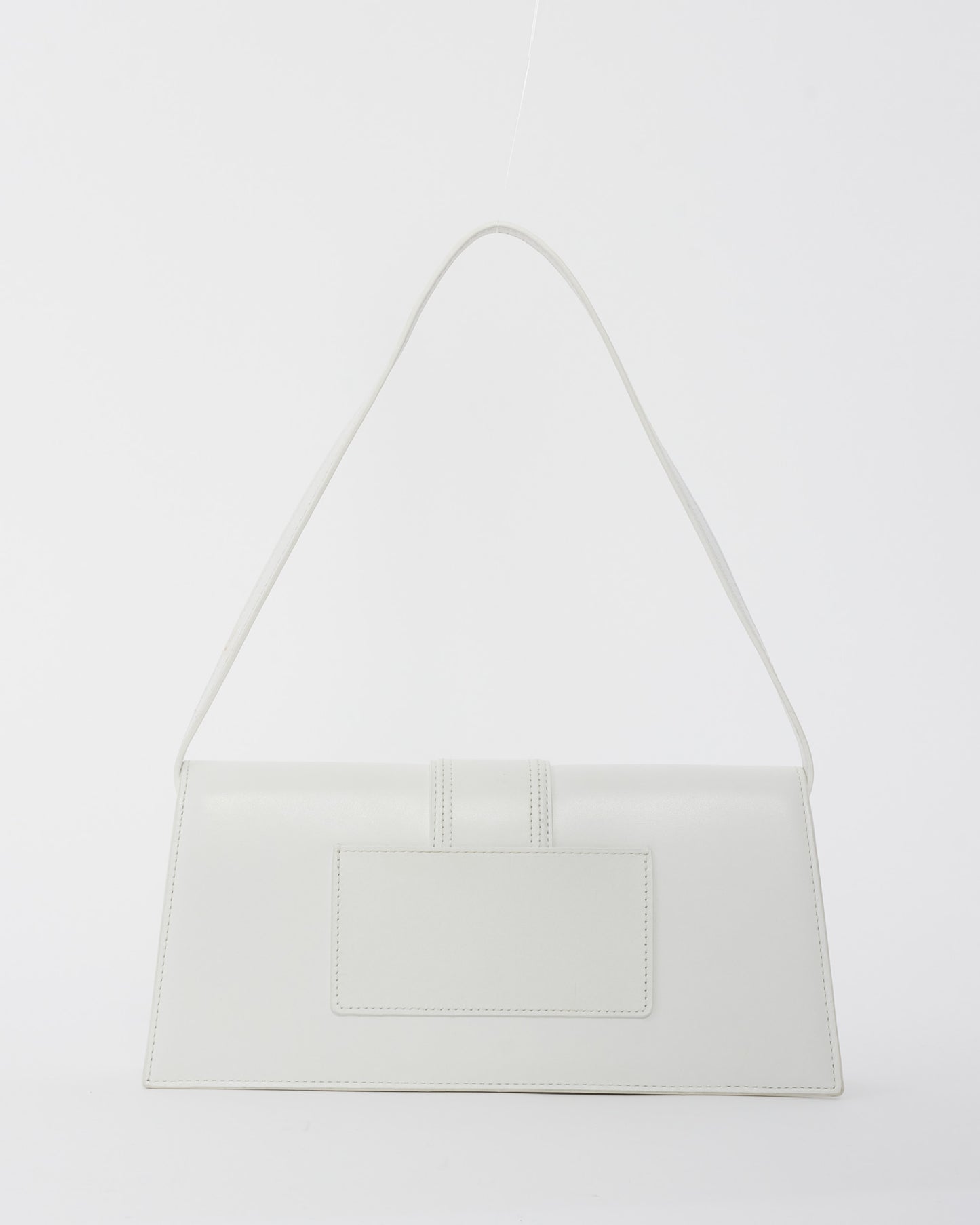 Jacquemus White Leather 'Le Bambino Long' Shoulder Bag