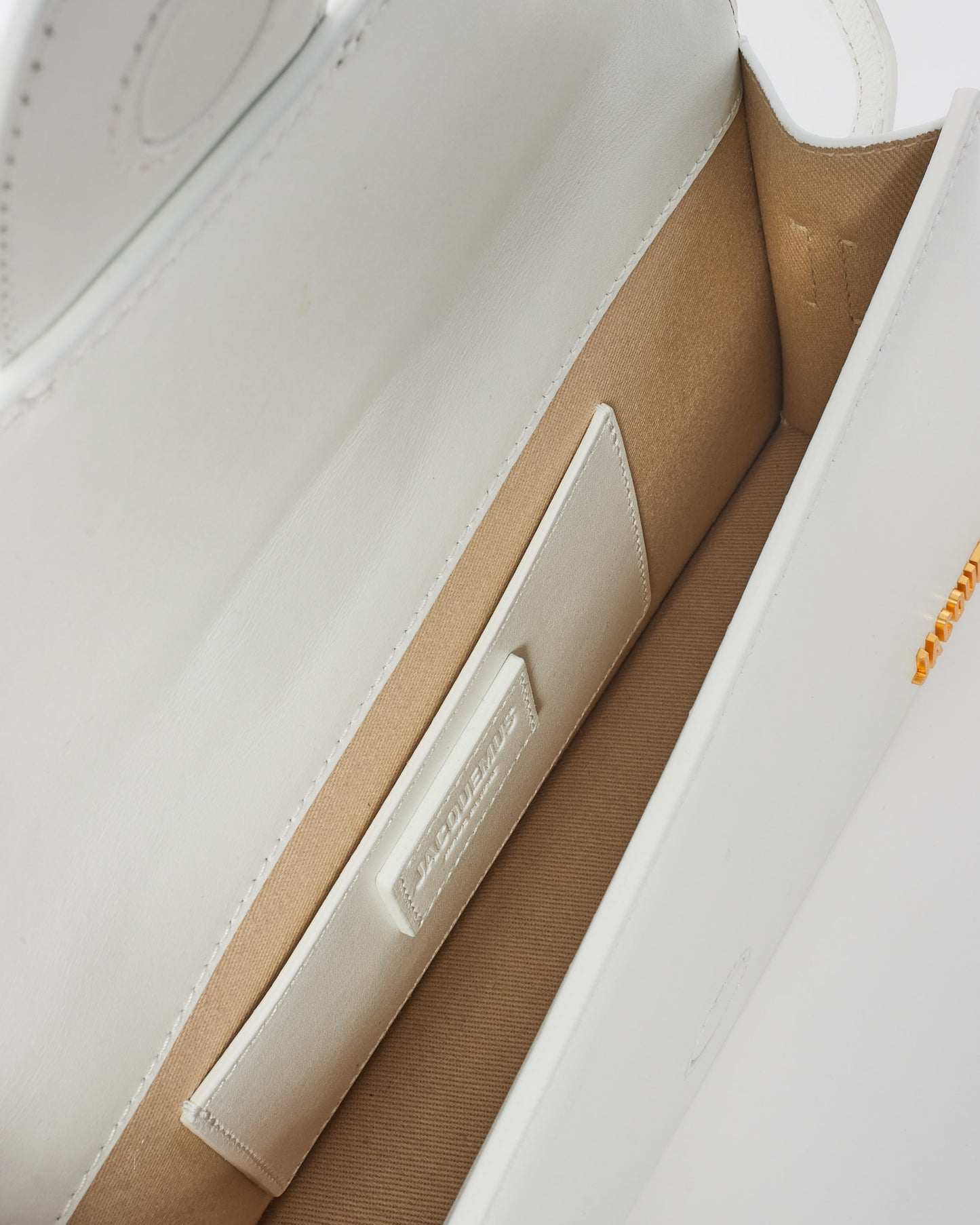 Jacquemus White Leather 'Le Bambino Long' Shoulder Bag