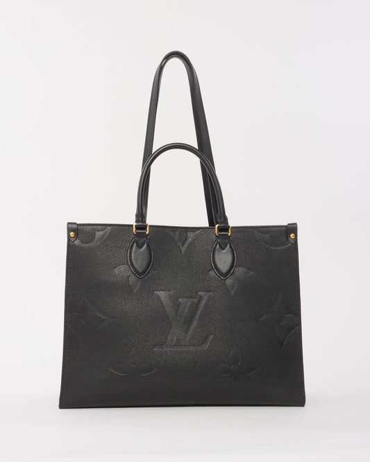 Louis Vuitton Black Empreinte Leather MM On The Go Bag