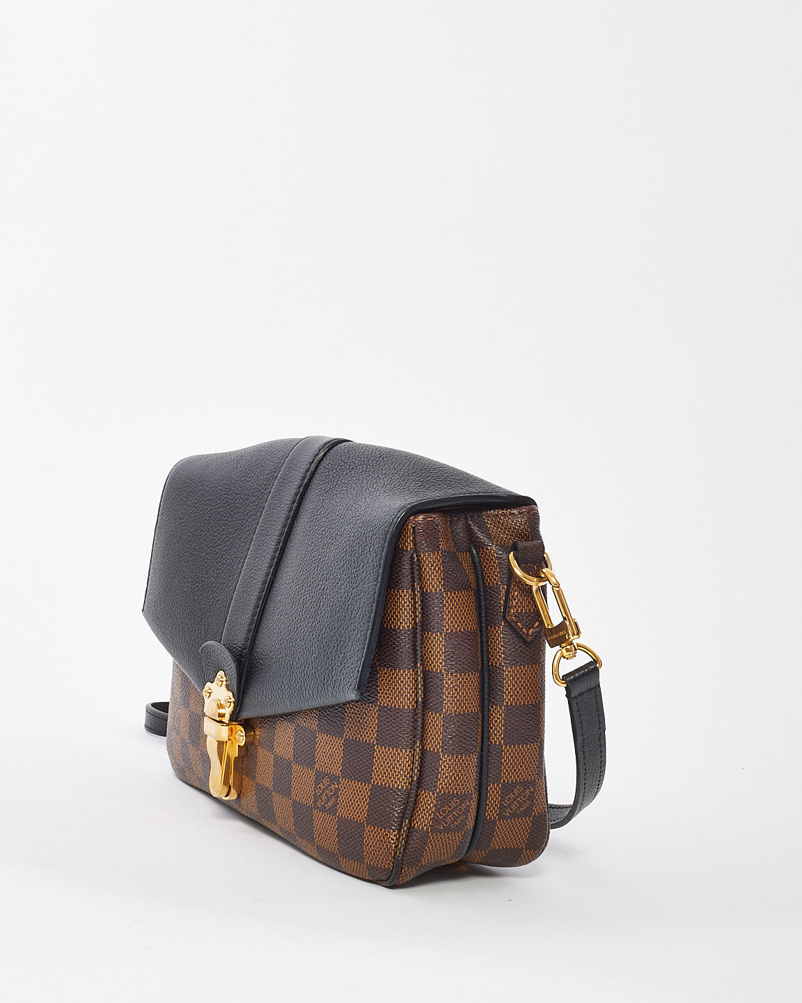 Louis Vuitton Damier Ebene & Black Leather Clapton Crossbody Bag PM