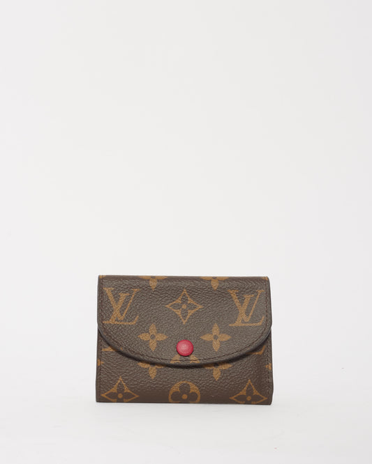 Louis Vuitton Monogram Canvas/ Fuchsia Rosalie Coin Purse Wallet