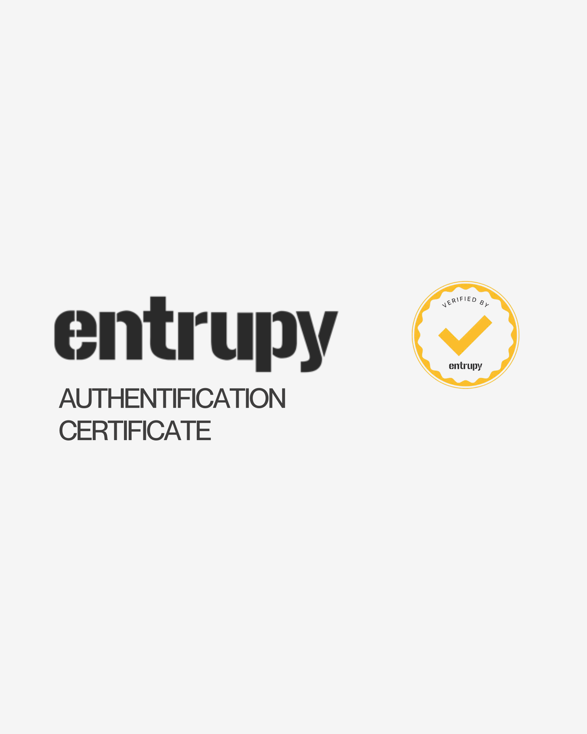 Entrupy Certificate