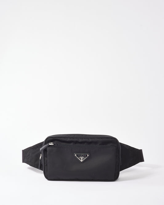 Prada Black Nylon Logo Belt Bag