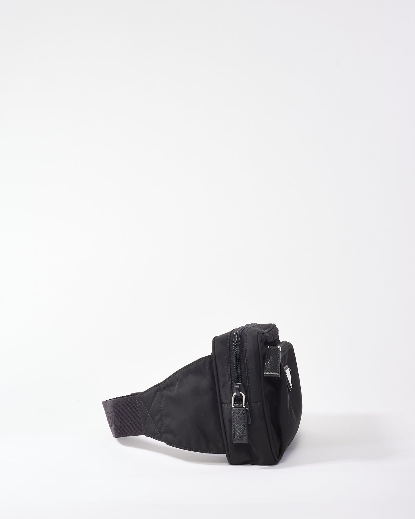 Prada Black Nylon Logo Belt Bag