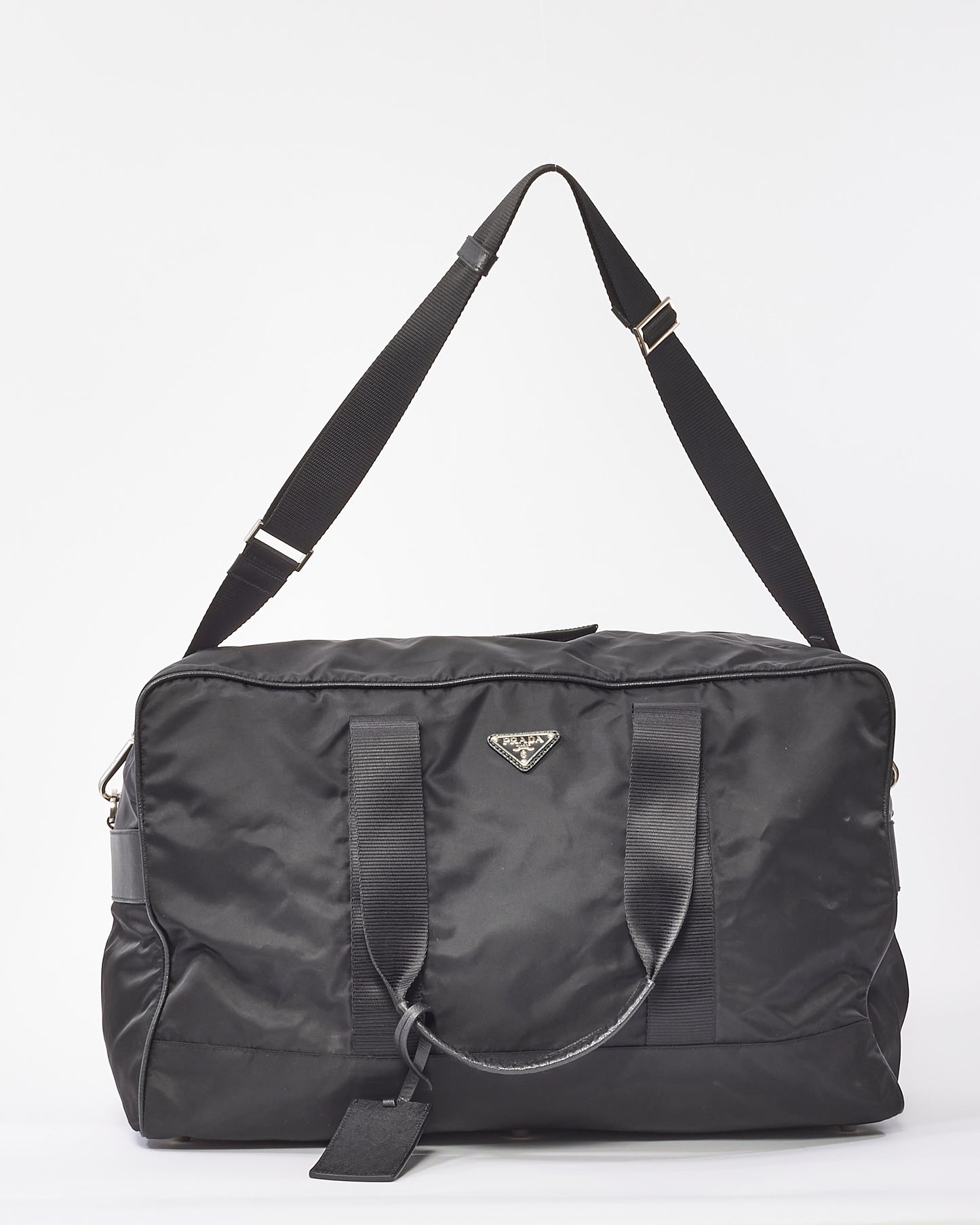 Prada Black Nylon Large Travel Duffle Bag
