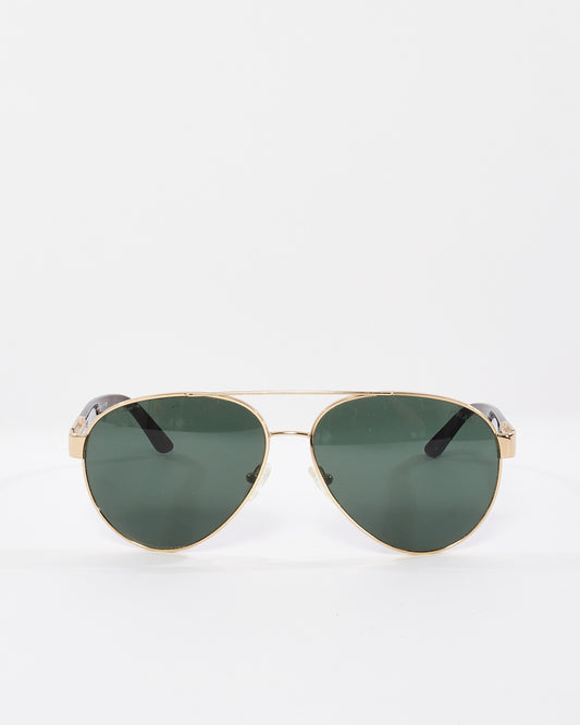 Prada Gold & Tortoise Aviator Sunglasses SPR 59N
