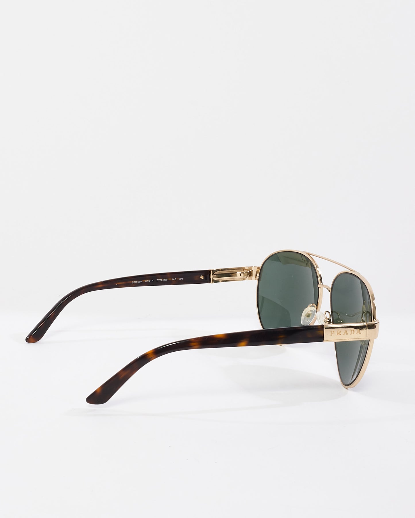 Prada Gold & Tortoise Aviator Sunglasses SPR 59N